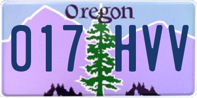 OR license plate 017HVV