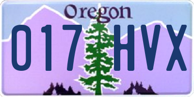 OR license plate 017HVX
