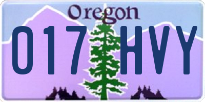 OR license plate 017HVY
