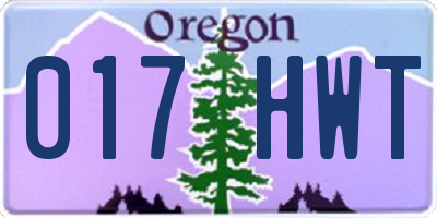 OR license plate 017HWT