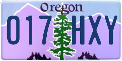 OR license plate 017HXY
