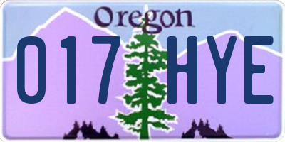 OR license plate 017HYE