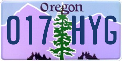 OR license plate 017HYG