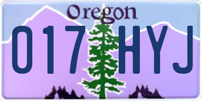 OR license plate 017HYJ