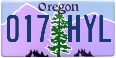 OR license plate 017HYL