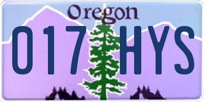 OR license plate 017HYS