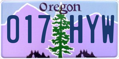 OR license plate 017HYW