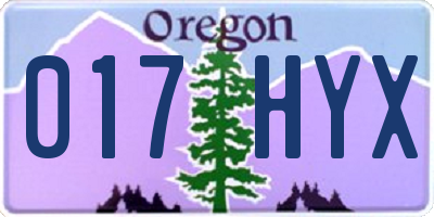 OR license plate 017HYX