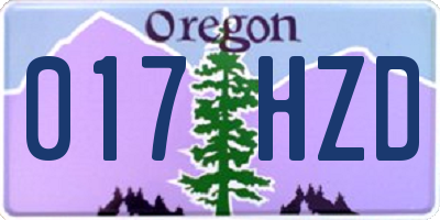OR license plate 017HZD