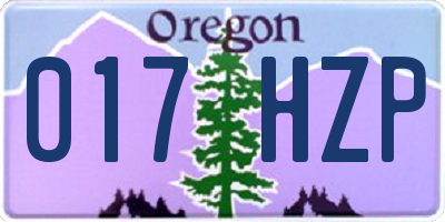 OR license plate 017HZP