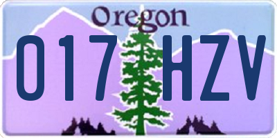 OR license plate 017HZV