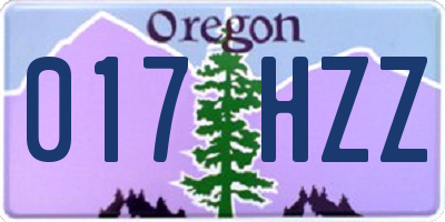 OR license plate 017HZZ
