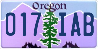 OR license plate 017IAB