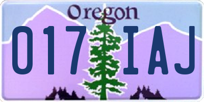 OR license plate 017IAJ