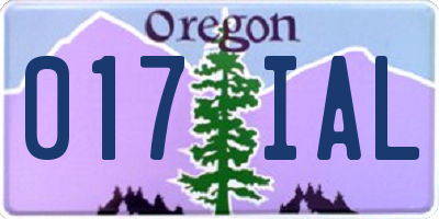 OR license plate 017IAL