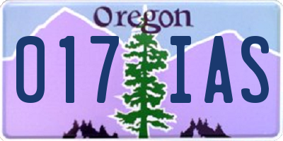 OR license plate 017IAS