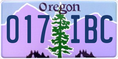 OR license plate 017IBC