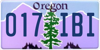 OR license plate 017IBI