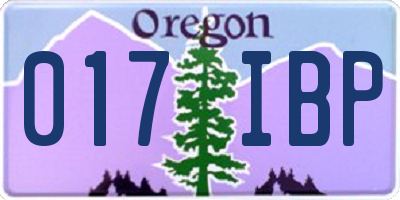 OR license plate 017IBP