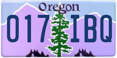 OR license plate 017IBQ