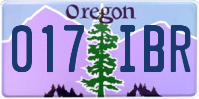 OR license plate 017IBR