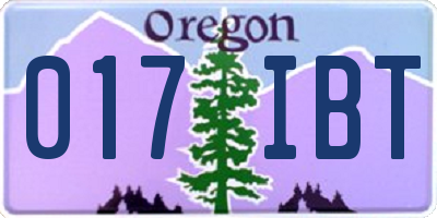OR license plate 017IBT