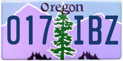 OR license plate 017IBZ