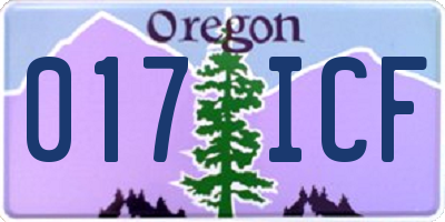 OR license plate 017ICF