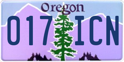 OR license plate 017ICN
