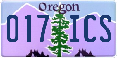 OR license plate 017ICS