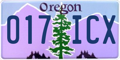 OR license plate 017ICX
