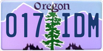OR license plate 017IDM