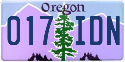 OR license plate 017IDN