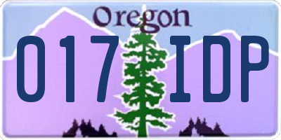 OR license plate 017IDP