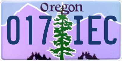 OR license plate 017IEC