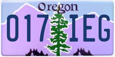 OR license plate 017IEG
