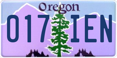 OR license plate 017IEN