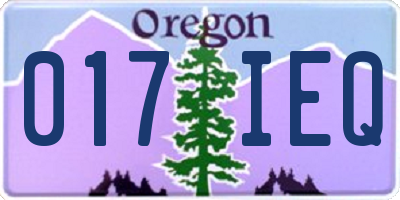 OR license plate 017IEQ