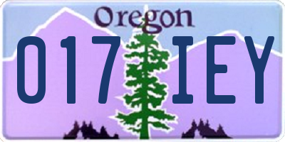 OR license plate 017IEY