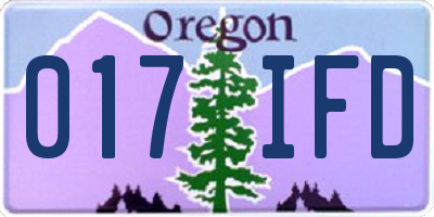 OR license plate 017IFD