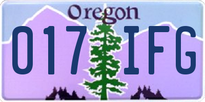 OR license plate 017IFG