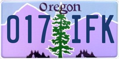 OR license plate 017IFK