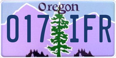 OR license plate 017IFR