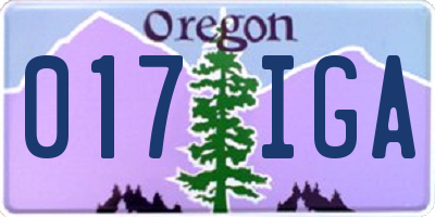 OR license plate 017IGA