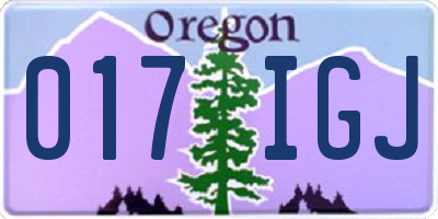 OR license plate 017IGJ