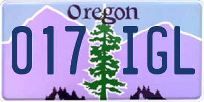 OR license plate 017IGL