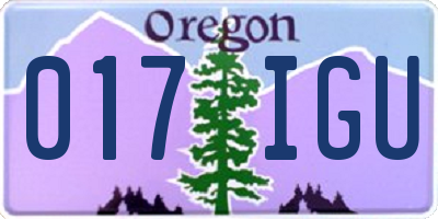 OR license plate 017IGU
