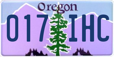 OR license plate 017IHC