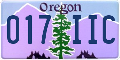 OR license plate 017IIC