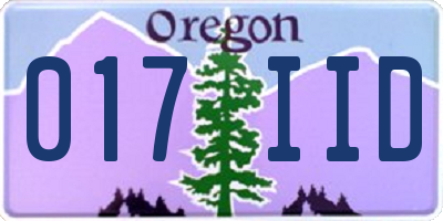 OR license plate 017IID
